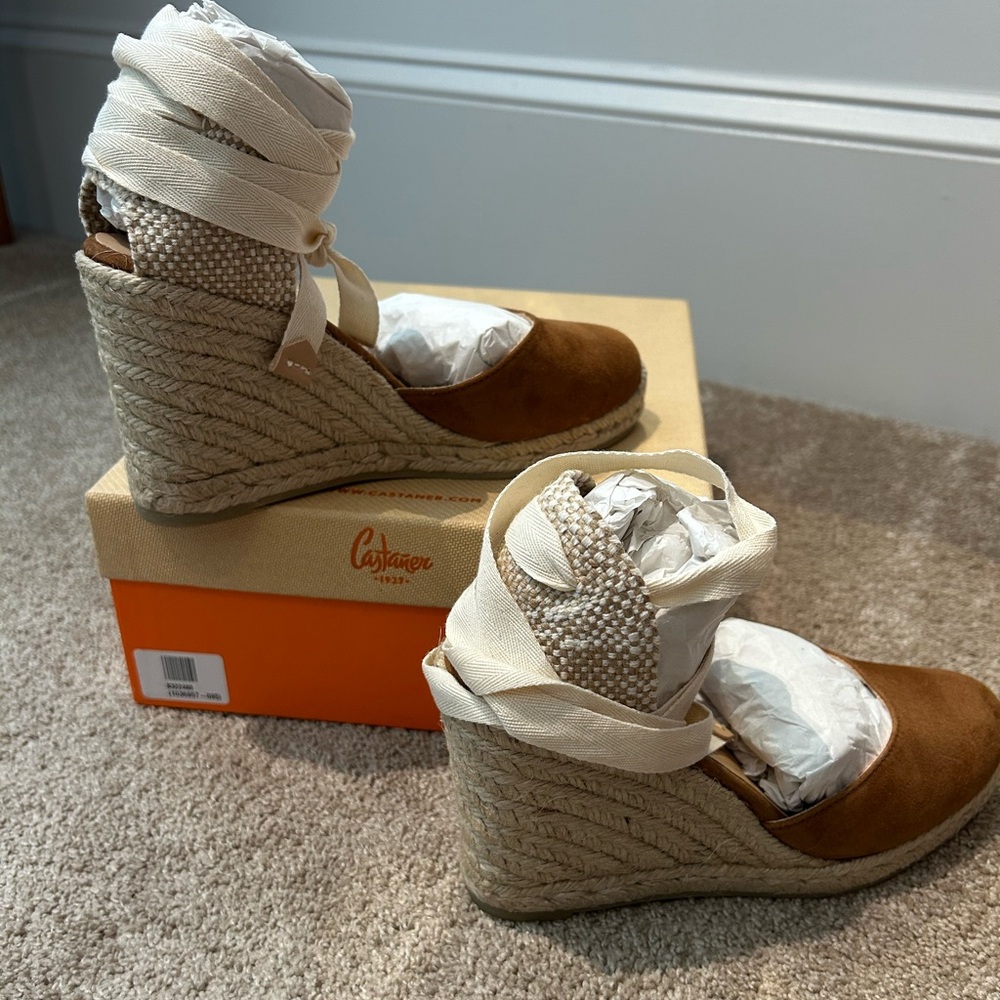 Castaner Carina Nap Cuero Tan/light brown suede Wedge Size 6.5 (37) - Picture 4 of 6